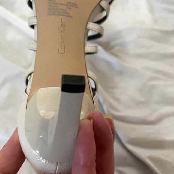 Calvin Klein Women's Neah Caged Sandals White Gladiator Size 9.5 M Excellent Con - Picture 9 of 16